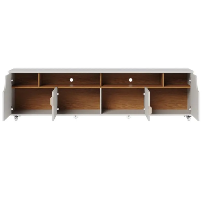 Rack Bancada Ambiente Santorini Off White Matte Freijó Rack Bancada Ambiente Santorini Off White Matte Freijó